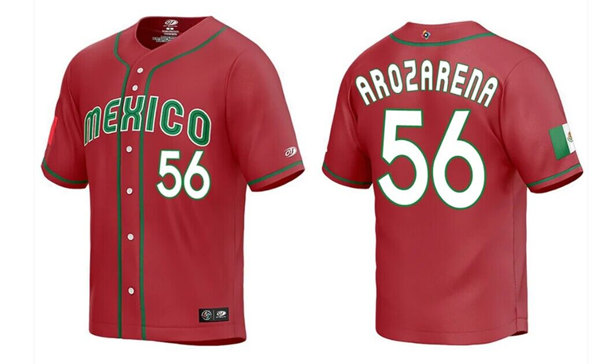 Men's Mexico Baseball ACTIVE PLAYER Custom Red World Baseball Classic Stitched Jersey